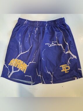 Inaka Power Purple Blue Lightening Mesh Shorts Youth Size Large